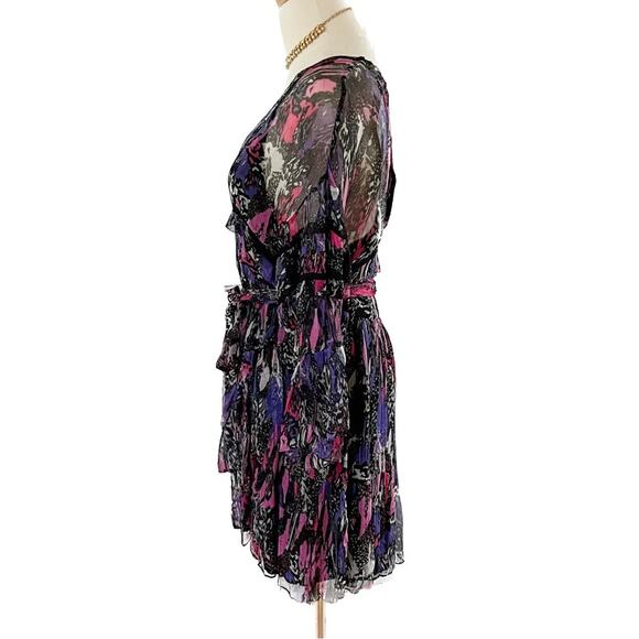 IRO Clash Floral Chiffon Ruffle Mini Dress size FR 34 / US XS 2 - Picture 7 of 16